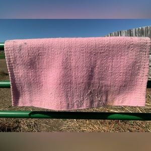 Light pink Mayatex wool saddle blanket. 33”x36”